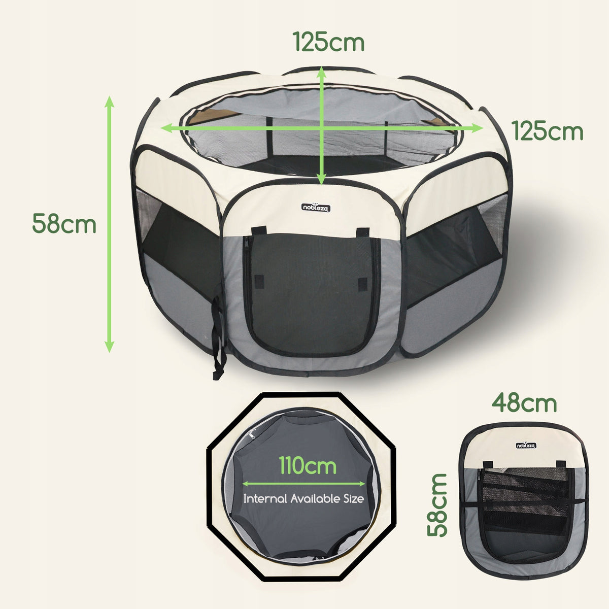 Playpen Large Portable Folding For Dog Cat Animal Bed 125X125X58 cm EAN (GTIN) 8719138057801