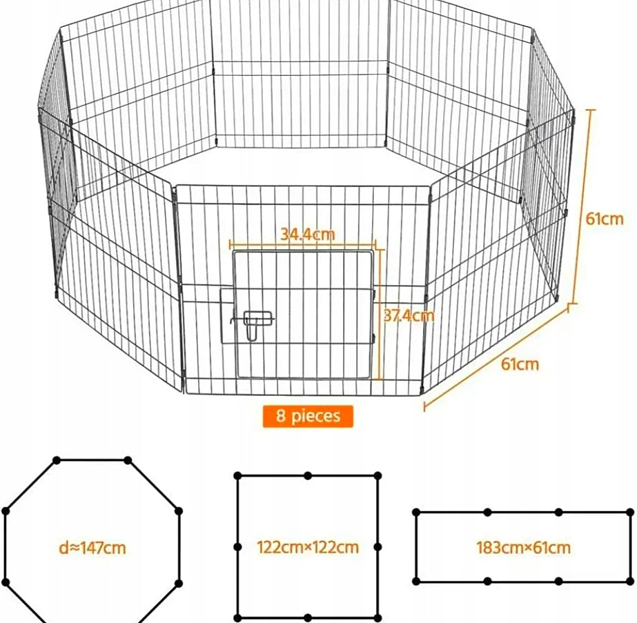 Playpen Modular Cage For Dog Cat Rabbit Catwalk Farm Folding 61X61 cm Packaging status original