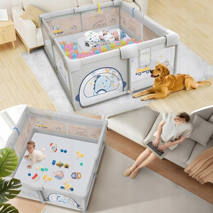 Playpen for babies multicolor 180x200 cm with cover Manufacturer code KOMOFANO