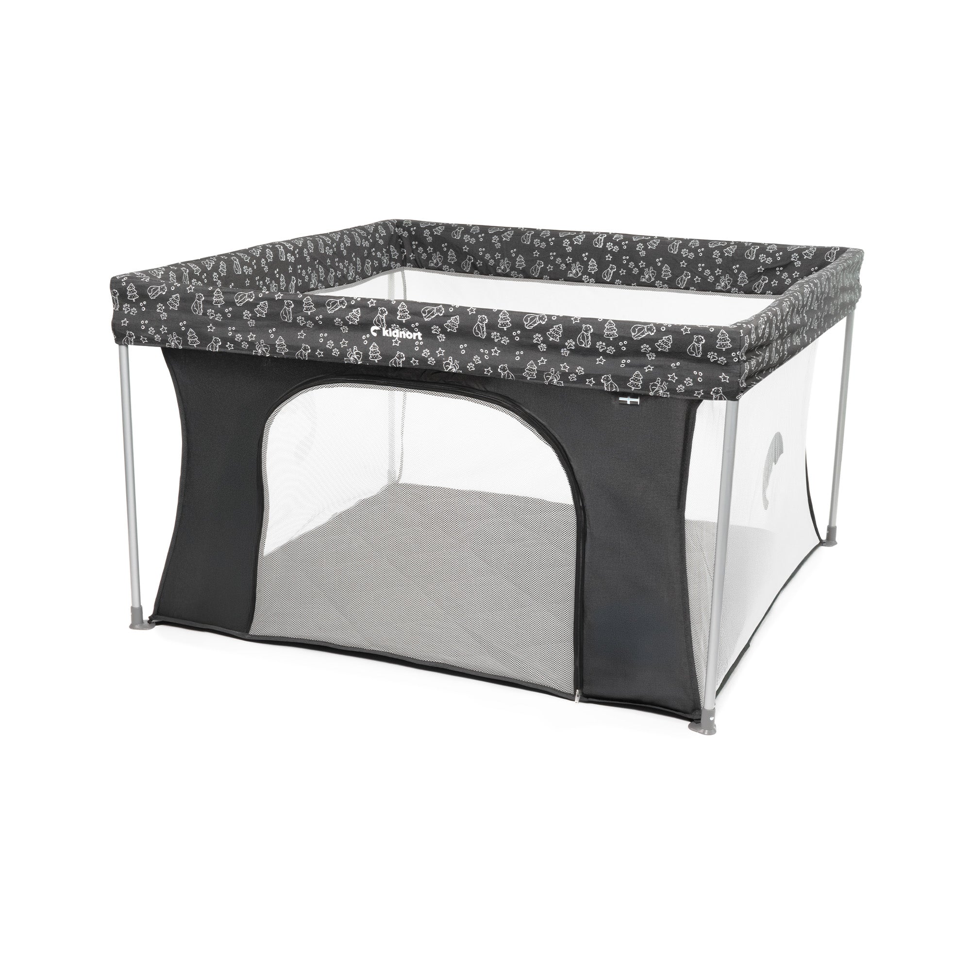 Playpen for children 126 x126 cm Snøen dark grey dry pool EAN (GTIN) 5902983640387