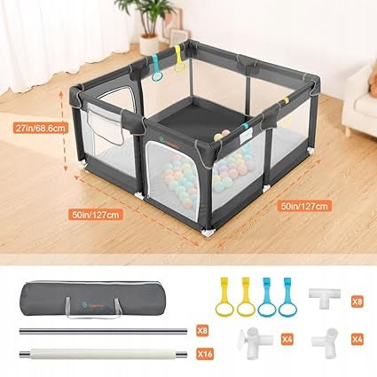 Playpen for children COMOMY 127x127x66 cm safe play space Manufacturer code 5904557081305