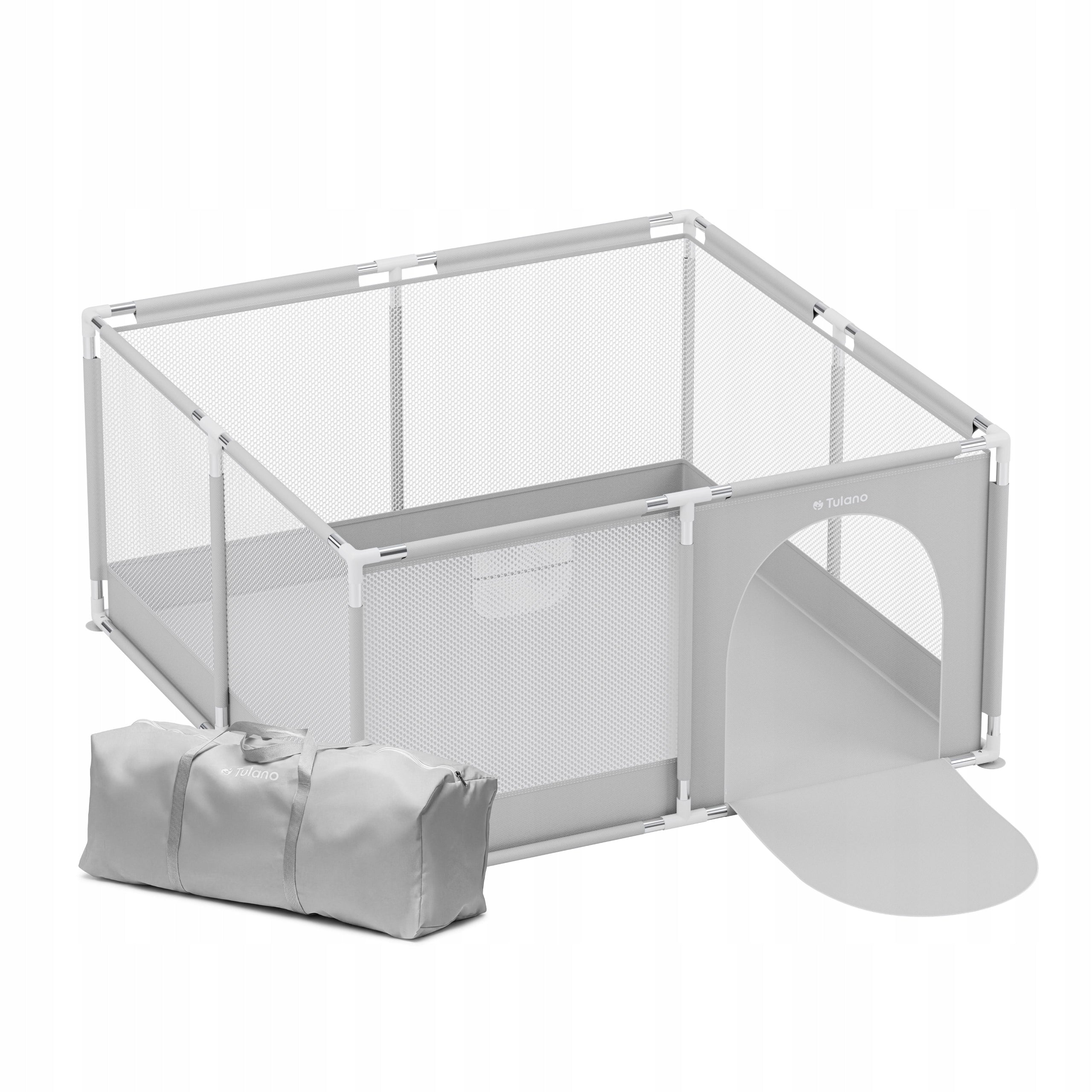 Playpen for children TULANO dry pool for children square toys grey 130x130