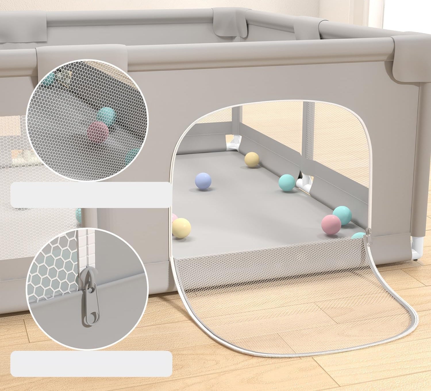 Playpen for children, infants Square toys, Dry pool 130x130 + ball holders Brand no brand