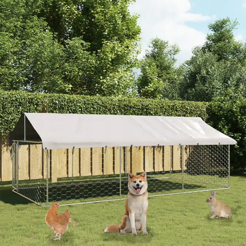 Playpen for dog with roof, 400 x 200 x 150 cm