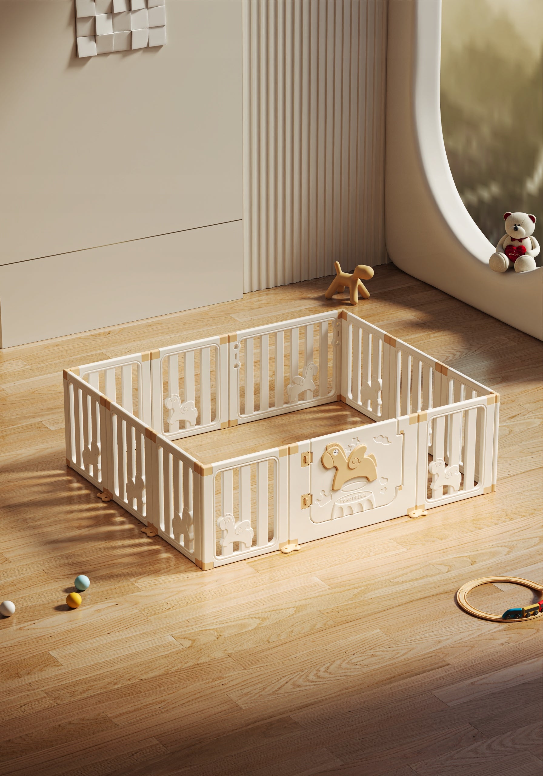Playpen modular homestead for children swimming pool for balls CUTE + BASKET + BOARD Brand Sklep K4