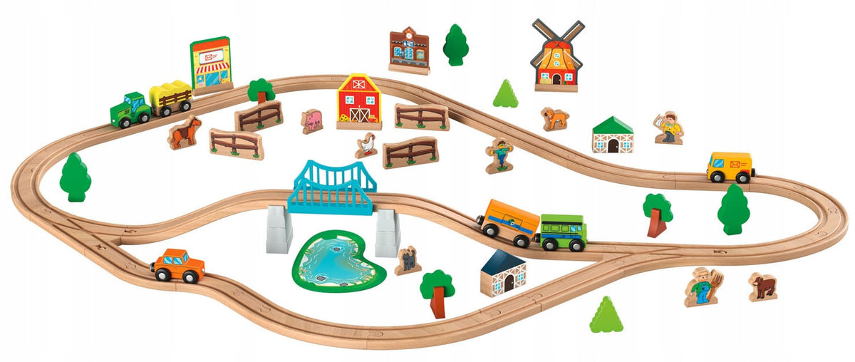 Playtive Wooden Track Queue Farm Set Village Packaging status original