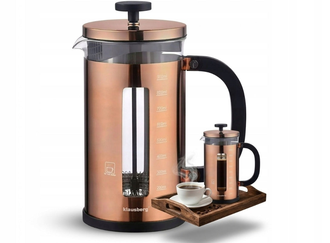 Plunger Tea Maker 1000ml French Press ROSE GOLD Packaging status original