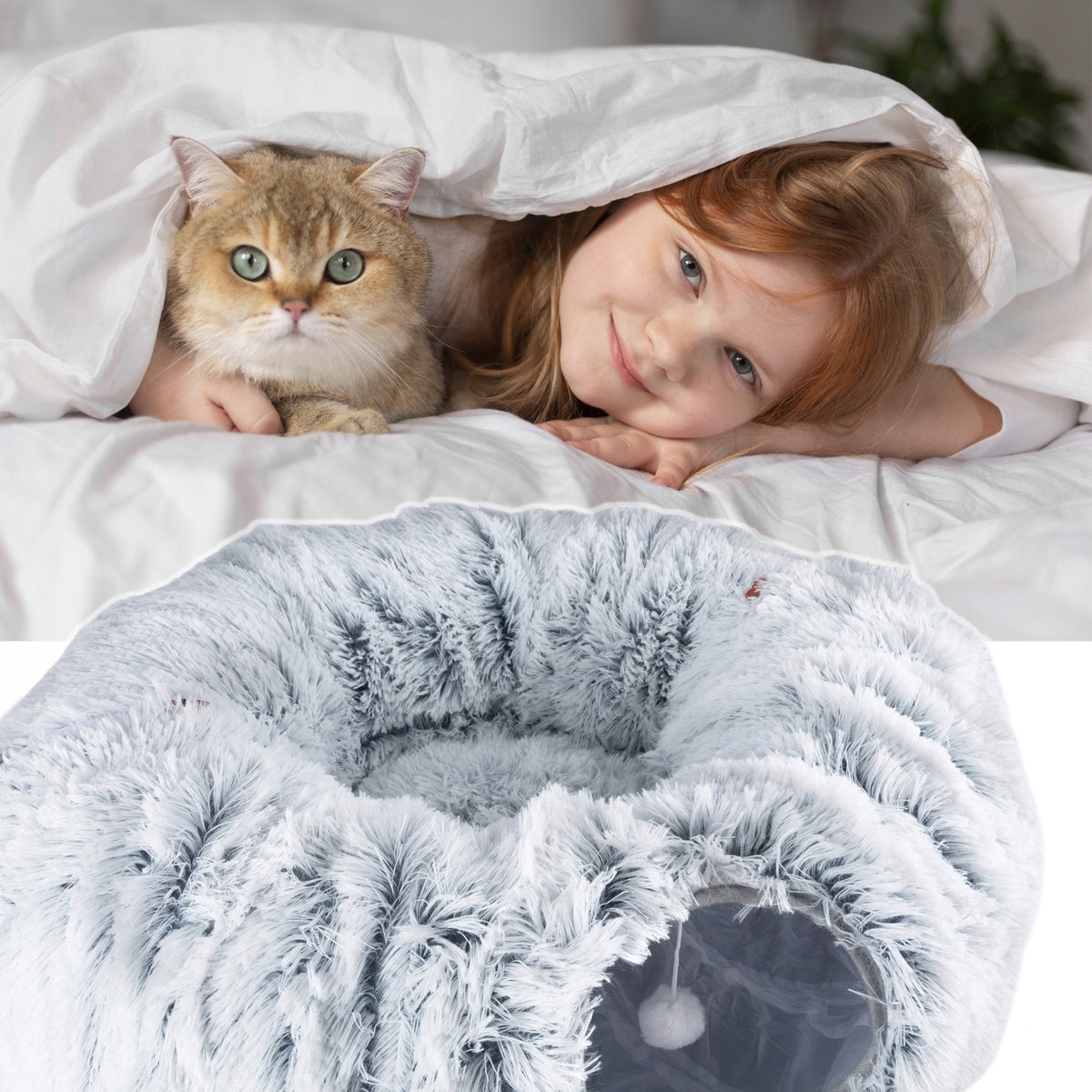 Plush Bed Dog Cat Pillow Soft Tunnel Cottage Toy 4in1 Manufacturer code ZW8I