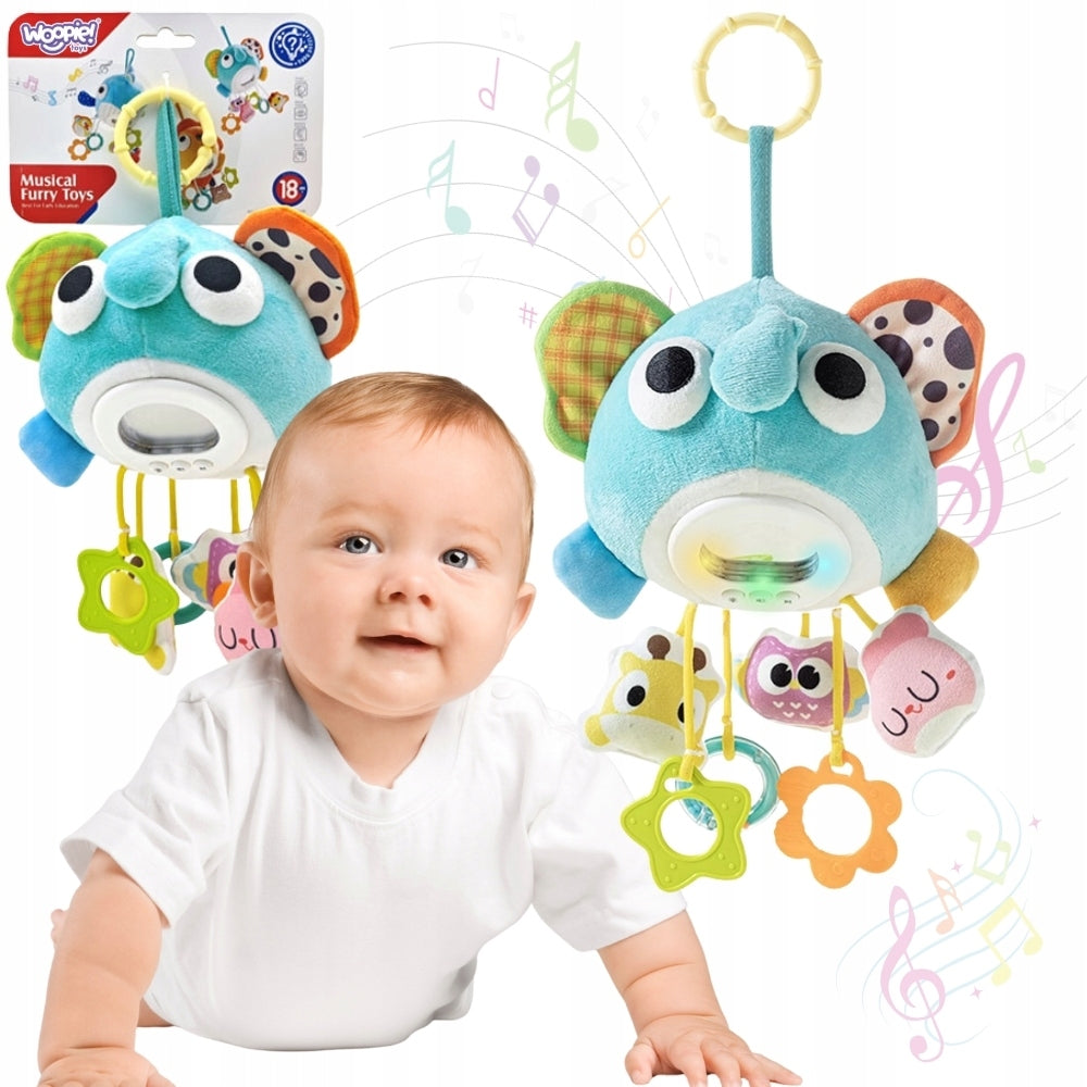 Plush Elephant Plush Toy SOUND Interactive Hugging Music TEETHERS Brand Woopie