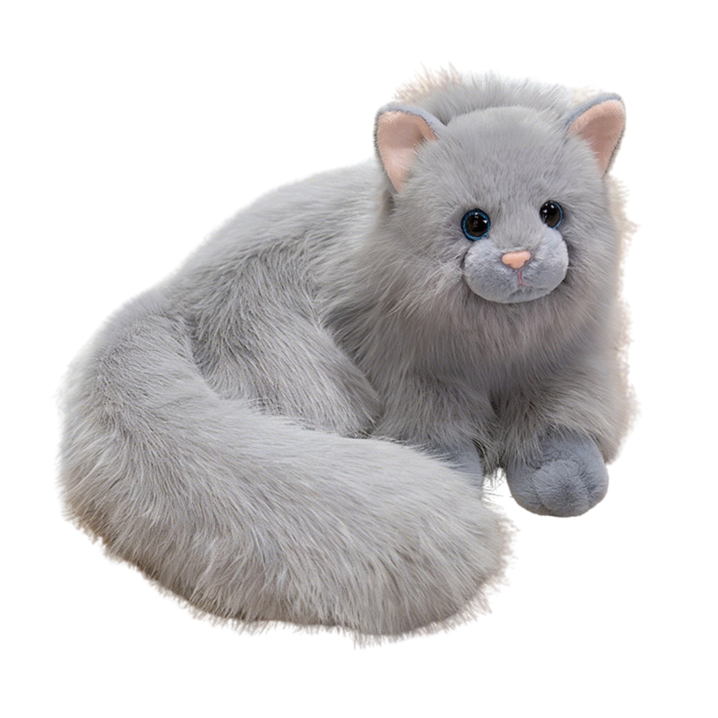 Plush Toy Kitten Lying 50 cm Plush Pooh Soft XXL White Grey Gift