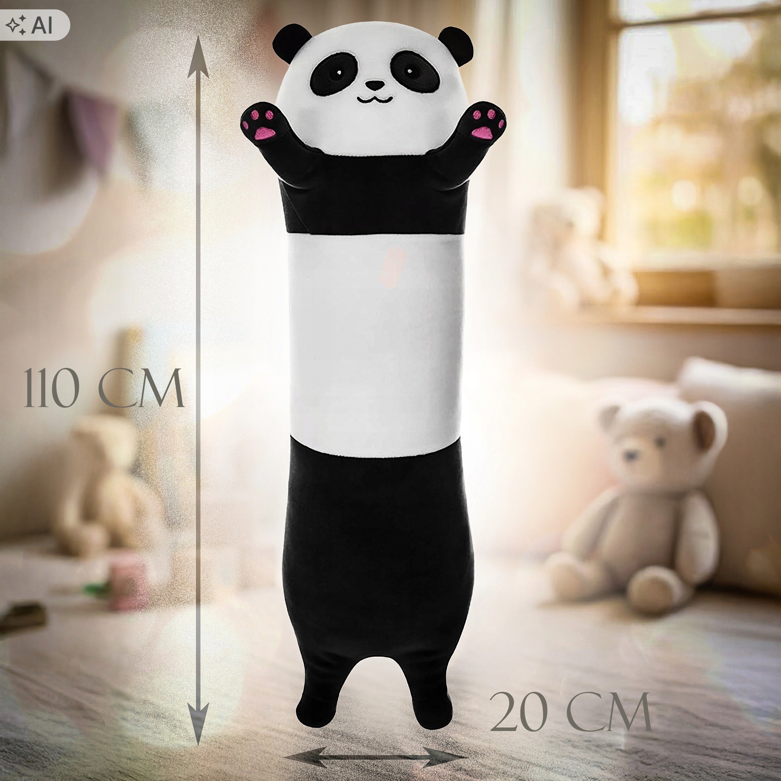Plush Toy Panda 110cm Bear Long Soft Hugging Pillow Toy Manufacturer code B48V1 Maskotka Pluszak Panda 110cm
