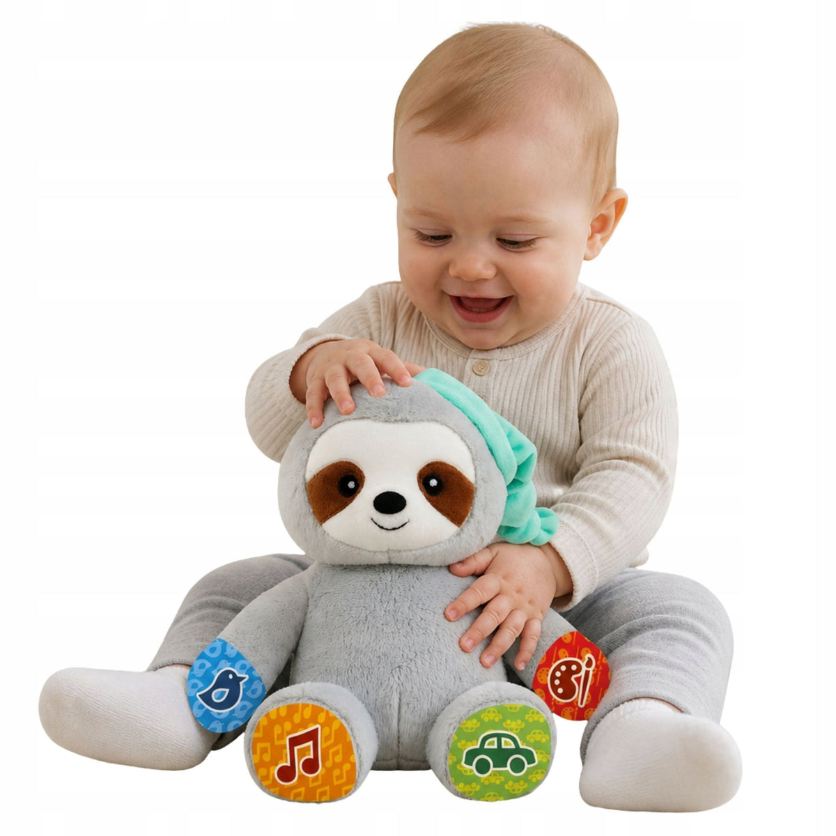 Plush Toy interactive sloth sings in Polish teaches color numbers 12 m +