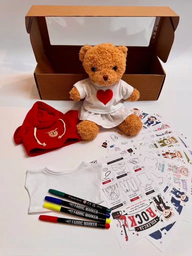 Plush bear 30 cm - creative set for children