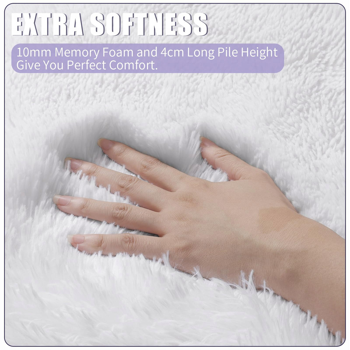 Plush luxury shaggy rug for living room 120x160 cm fluffy white Brand no brand