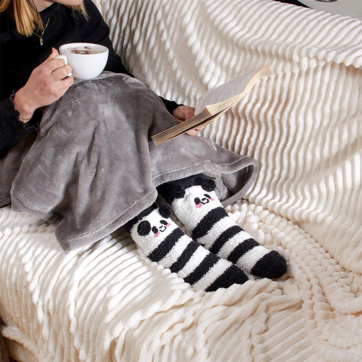 Plush socks Panda black Brand Intesi
