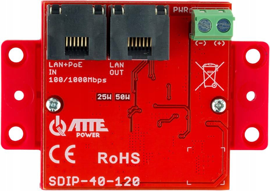 PoE adapter lowering voltage ATTE SDIP-40-120 Model SDIP-40-120