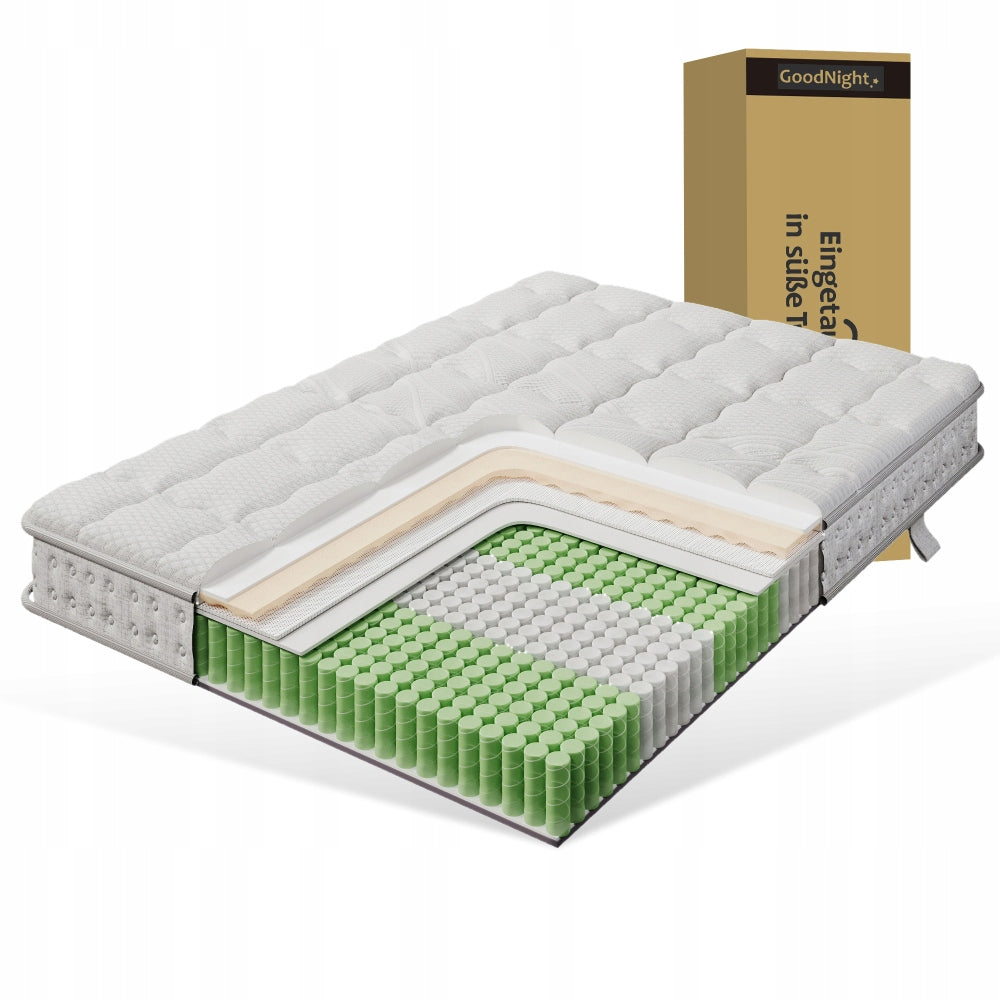 Pocket mattress 7 zones 140x200x15cm H3 hybrid orthopedic foam
