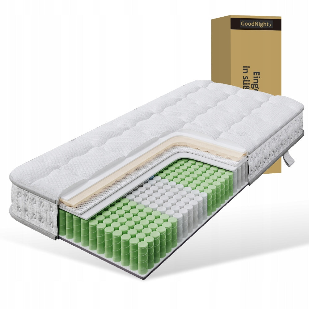 Pocket mattress 7 zones 90x190x15cm H3 hybrid orthopedic foam