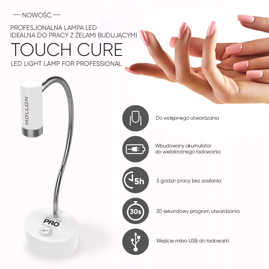Point LED Touch Cure Lamp for Gel Polymerization EFFICIENT USB Charging Brand Mollon Pro