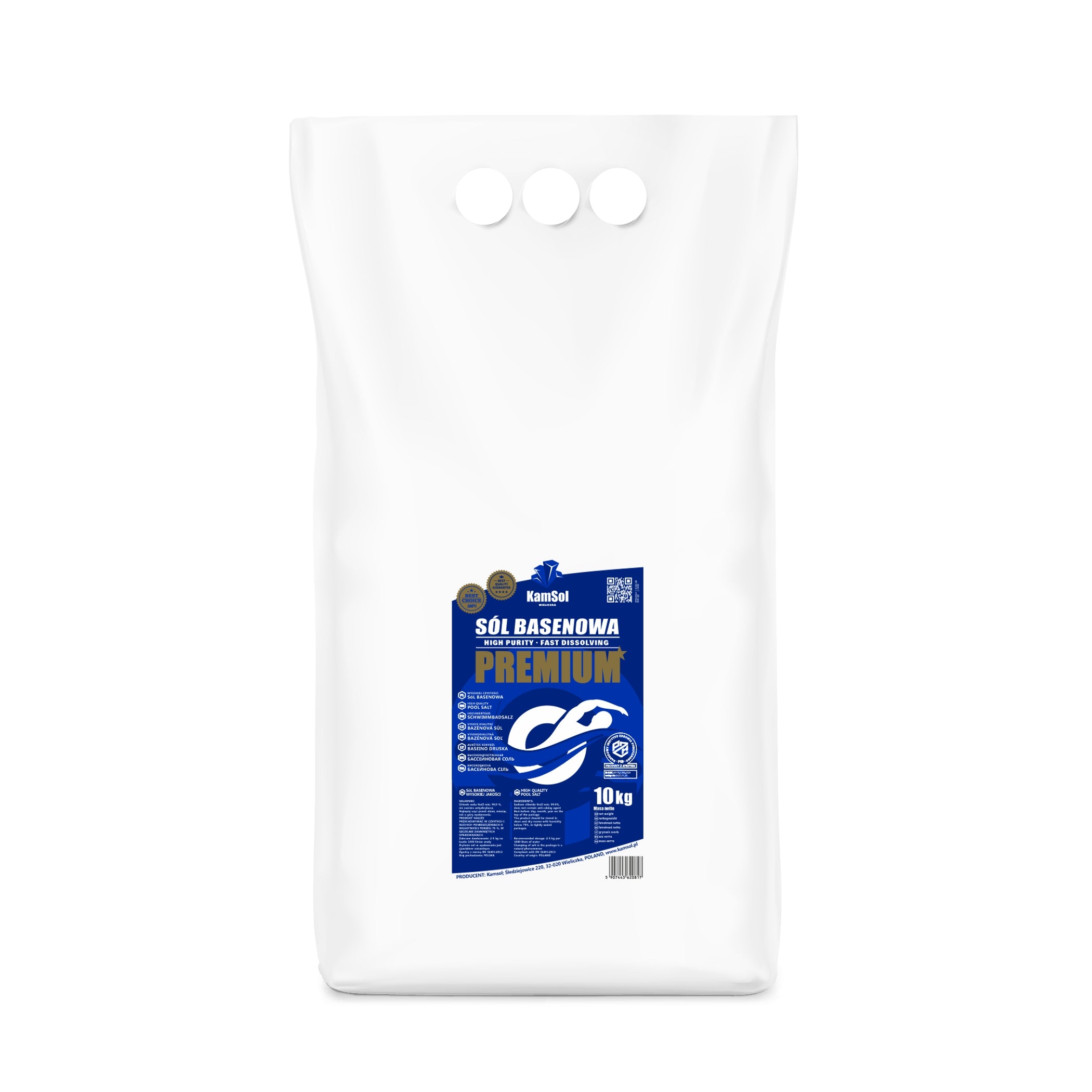 Poland Kamsol Premium pool salt for swimming pools and jacuzzi 99,9% NaCl!!! 10 kg EAN (GTIN) 5907443620855