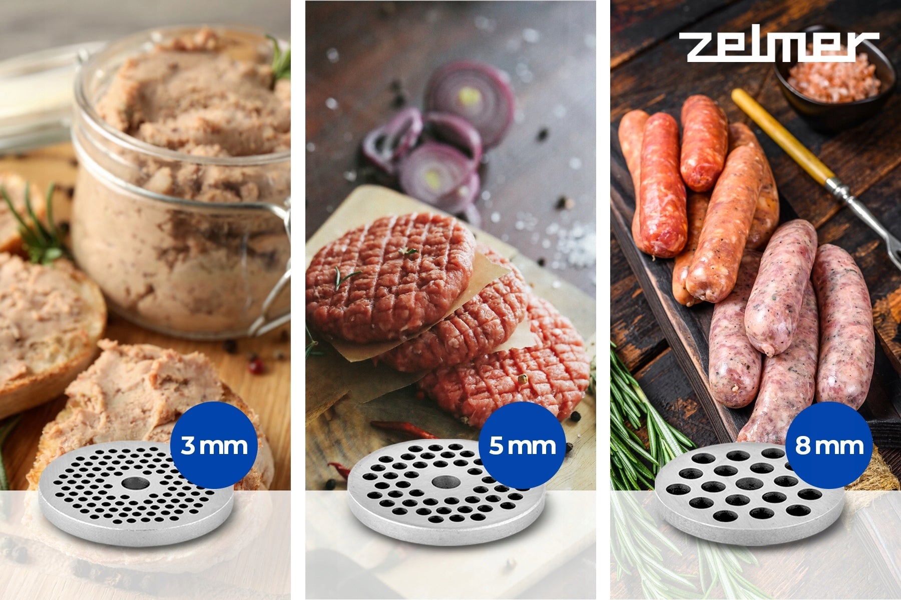 Poland MEAT GRINDER ZELMER WITH SHREDDER 2200W 3 KG/MIN 6in1 Dominant color white