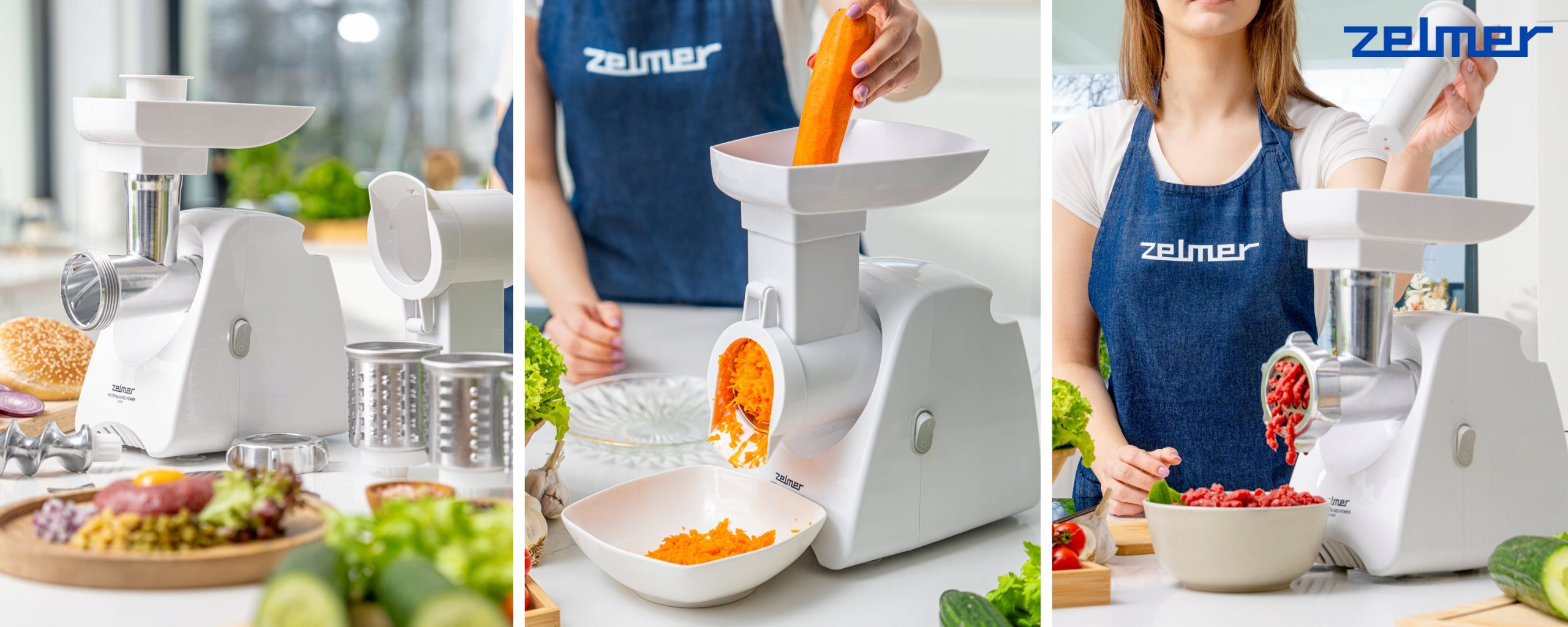 Poland MEAT GRINDER ZELMER WITH SHREDDER 2200W 3 KG/MIN 6in1 Packaging status original