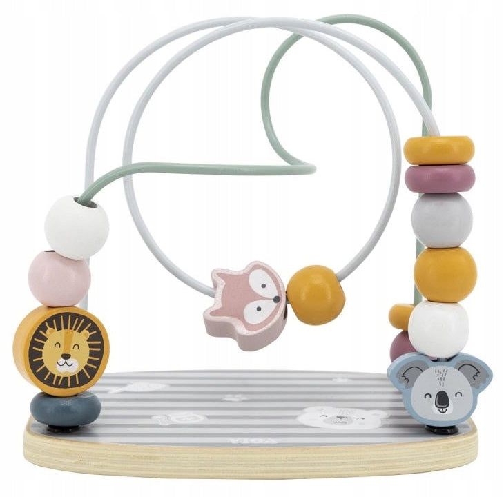 PolarB Children's Interleaved Wooden Montessori Motor Loop Viga Color multicolor