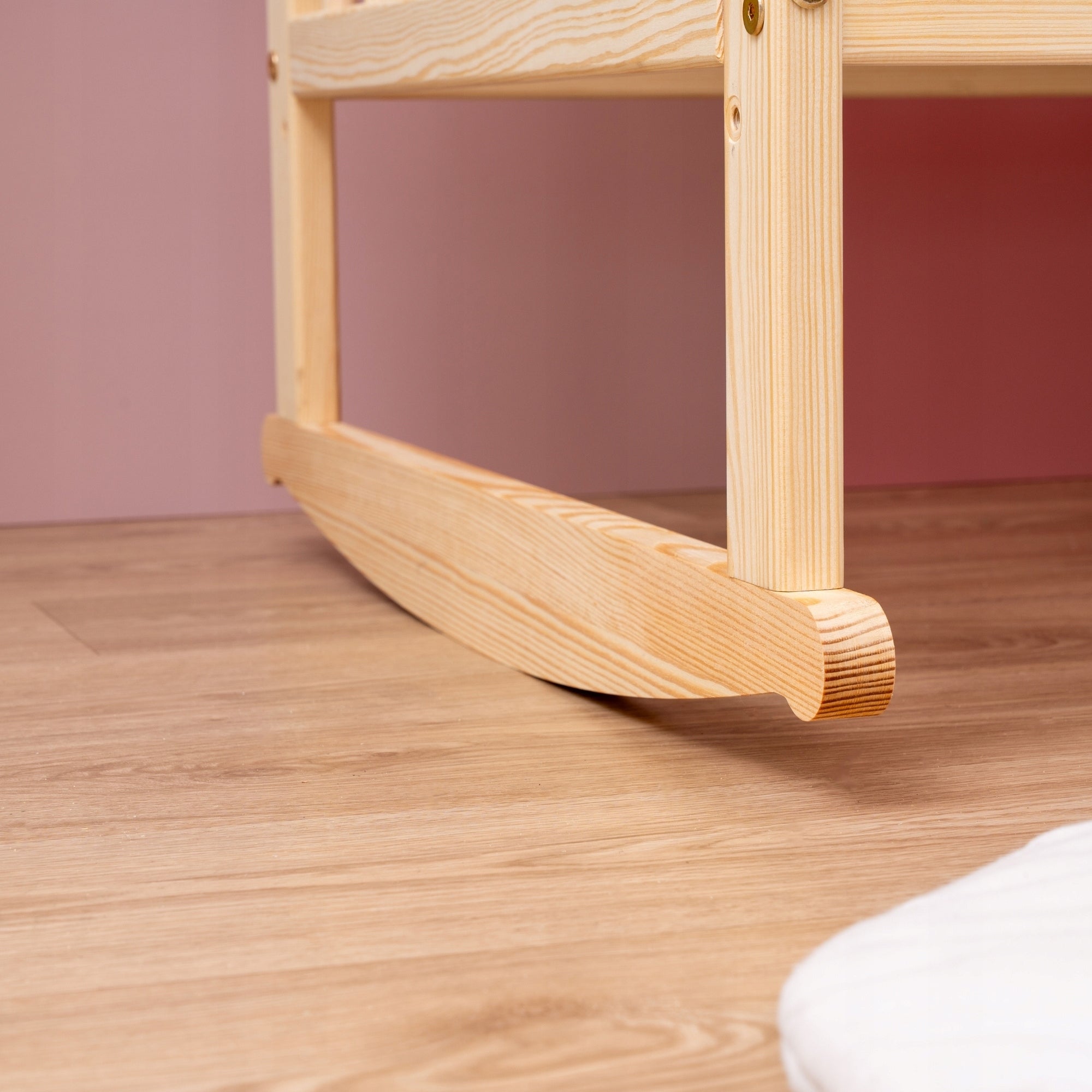 Poles for crib and cradle with holes, unvarnished
