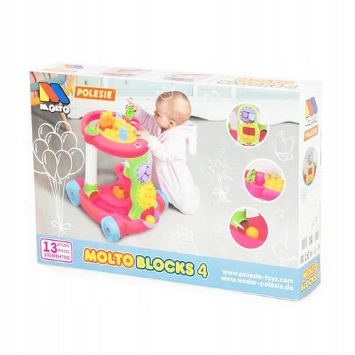 Polesie - Wader Ride-On Pusher with Blocks and Balls 13 ele Pink 58140 Brand Polesie