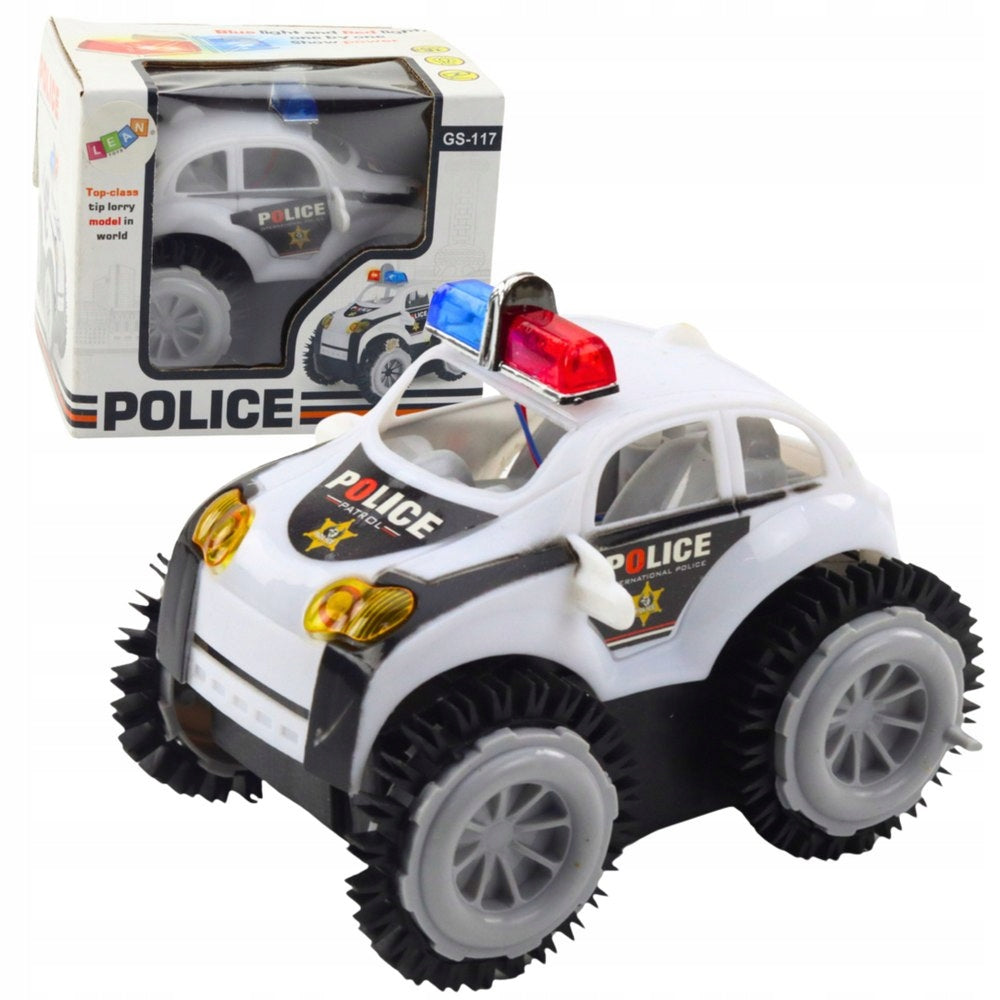 Police Car Flip Obstacle Sensor 360° Light Sounds White