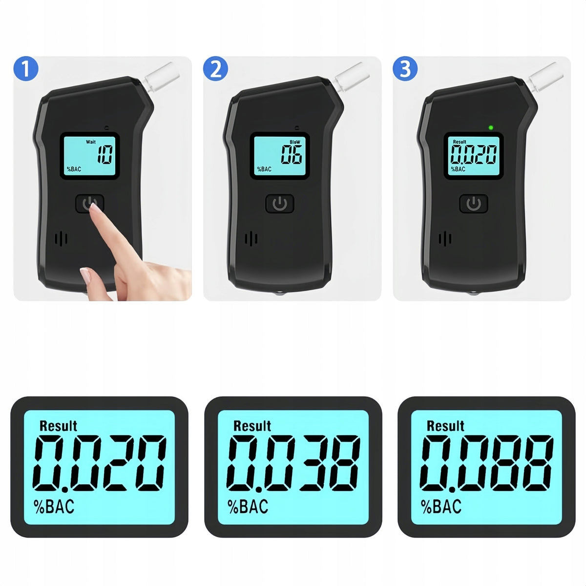 Police Electrochemical Breathalyzer Professional 5x Mouthpieces Manufacturer code HO-0179A1-WTS