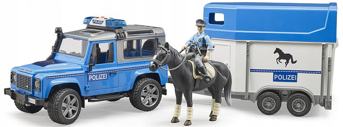 Police car Bruder with trailer 1:16 light and sound module
