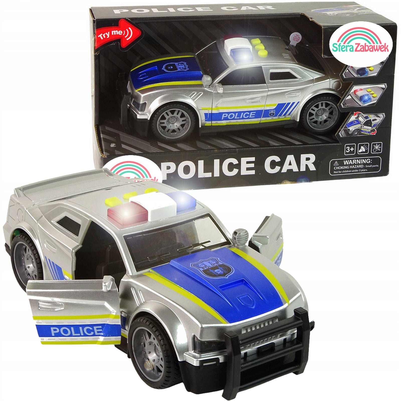 Police car Sferazabawek 1:14 with sound and light, opening doors