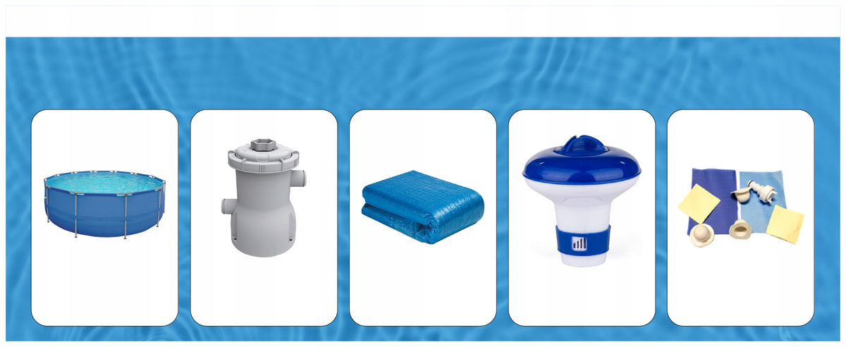 Pool Framed 305x76 Round 10FT Avenli SET MAT PUMP FILTER DISPENSER Brand Avenli