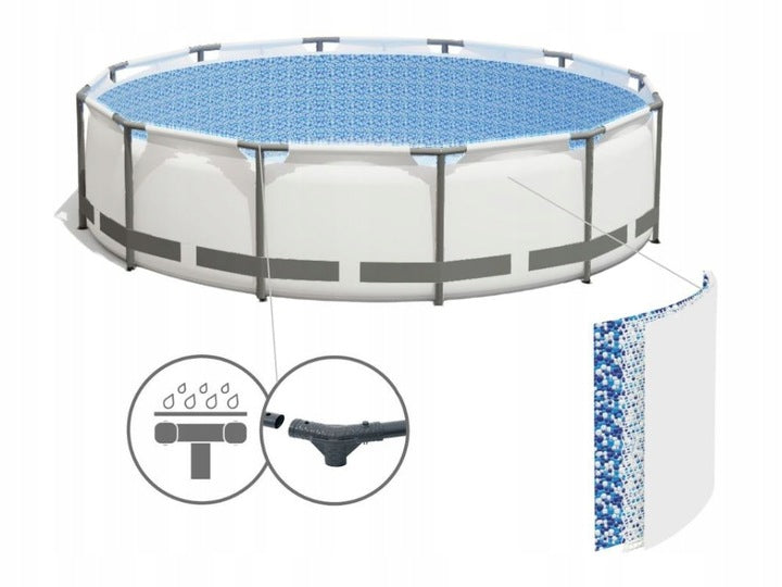 Pool Framed GARDEN Bestway 366x76 PUMP 7in1 SET FILTER LARGE ROUND Manufacturer code basen 366x76 stelażowy mocny zestaw hamak