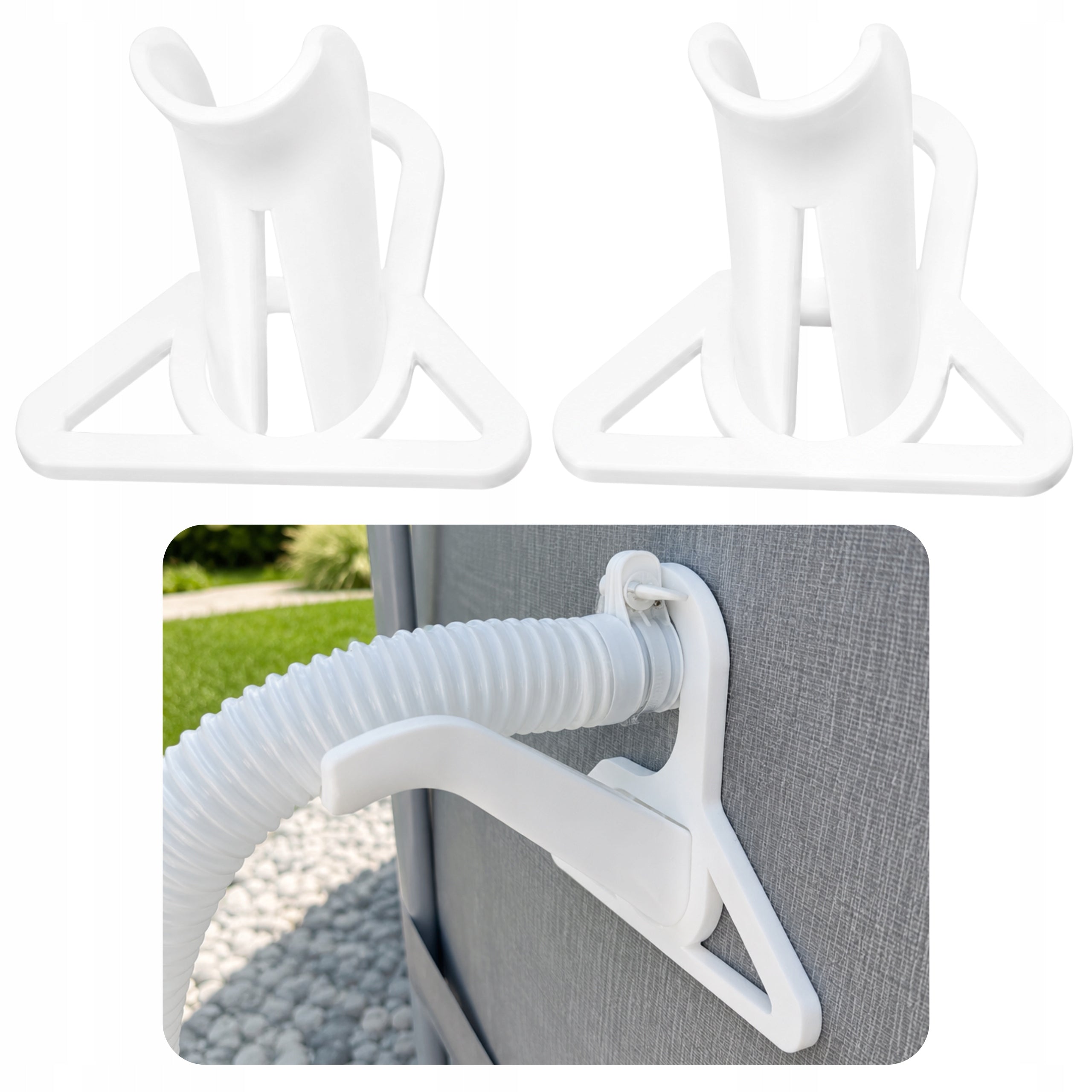 Pool Hose Holder Stand for Intex Bestway 38mm White 2 Pieces