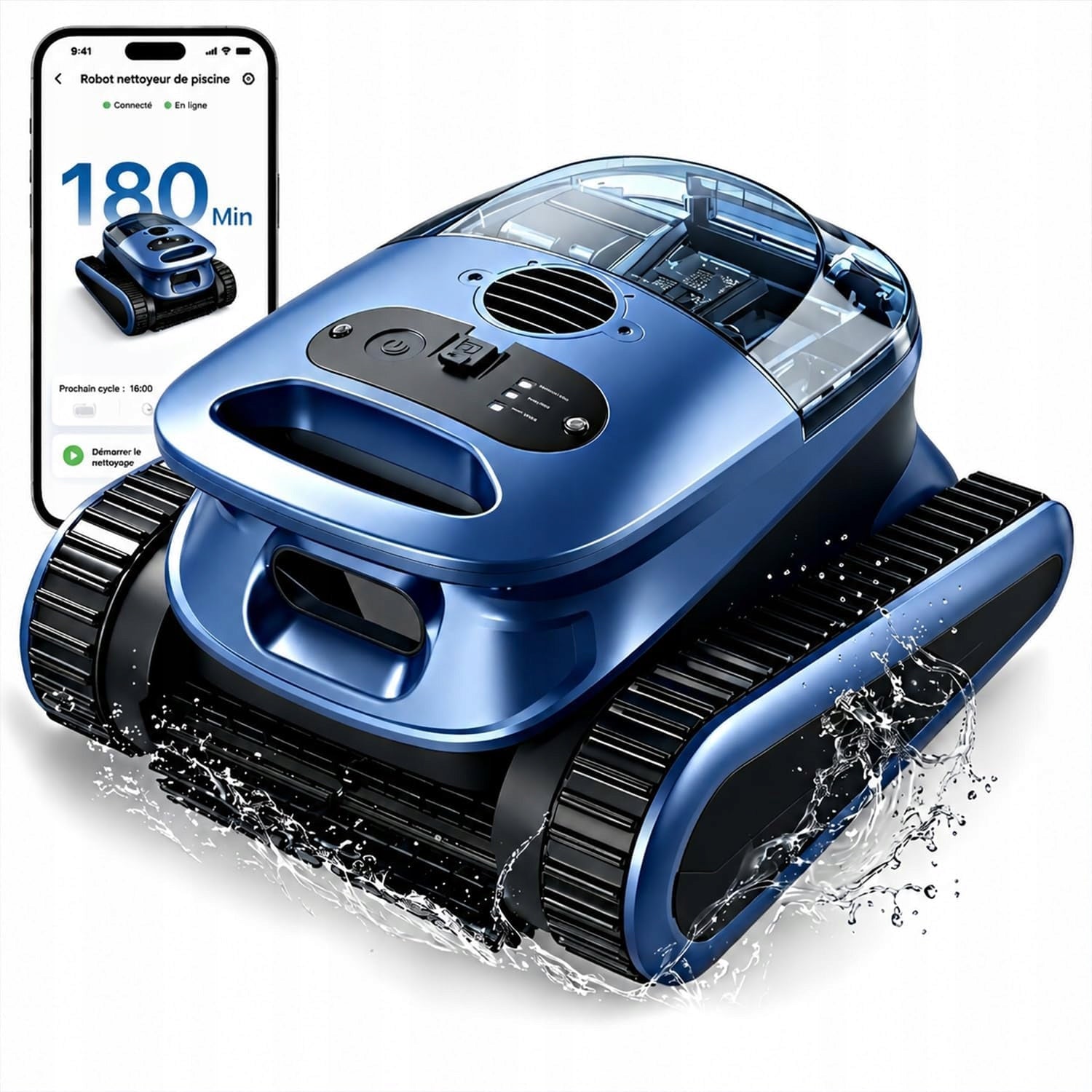 Pool Robot Vacuum Cleaners 45000Pa 180W Bottom Wall Waterline 180 minutes