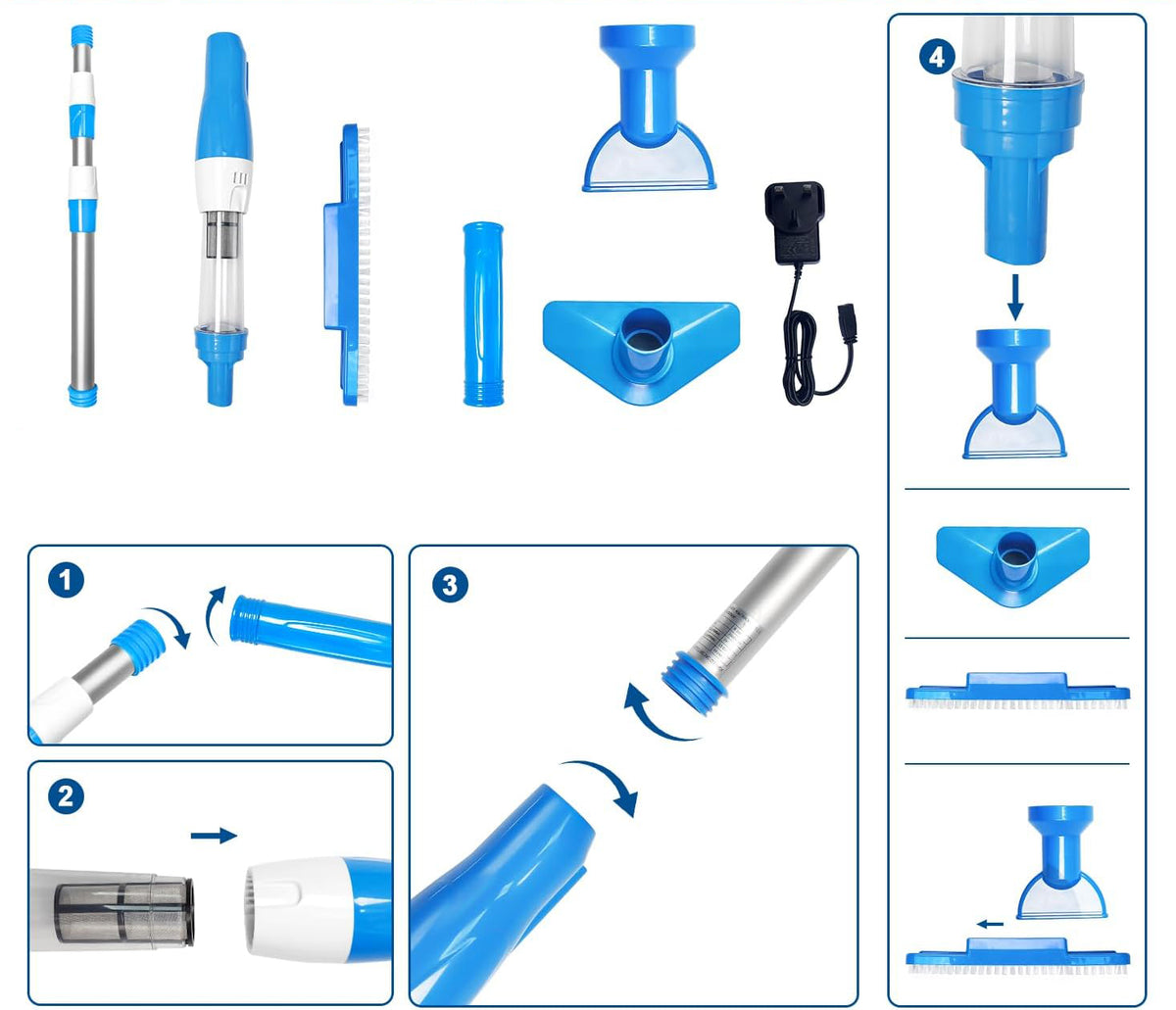 Pool Vacuum Cleaner 3in1 PoolyPoly 1814 Wireless Handheld Telescopic Manufacturer code B0DFWKWVF1