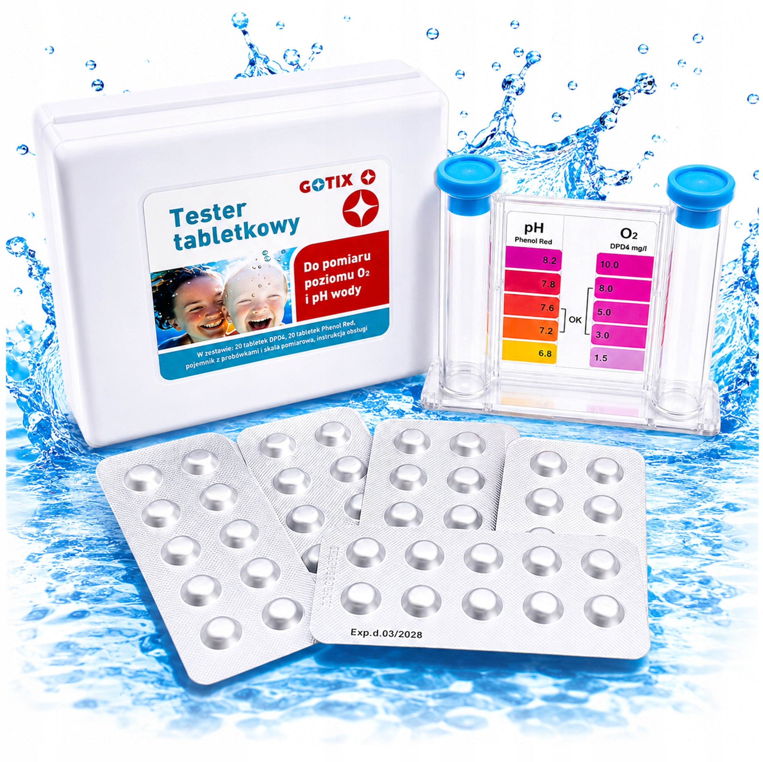 Pool Water Tablet Tester pH and Oxygen Measurement in Pool and Jacuzzi SPA