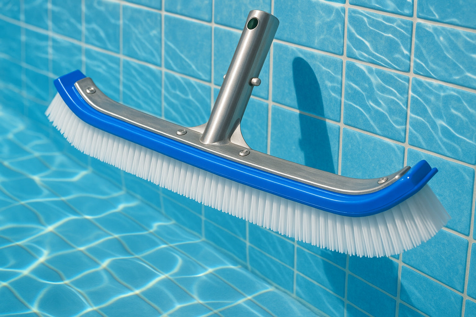 Pool brush 45cm, aluminum for walls, floors Batteries included no