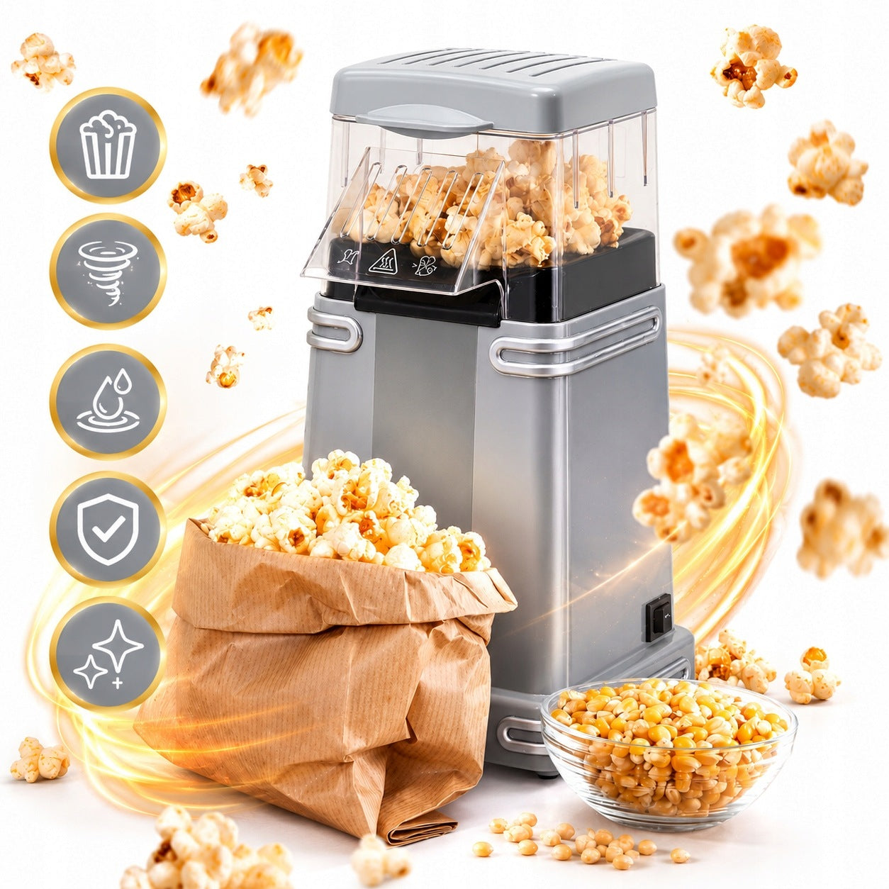 Popcorn Machine Ambiano 900W Fat Free Hot Air Oil Free