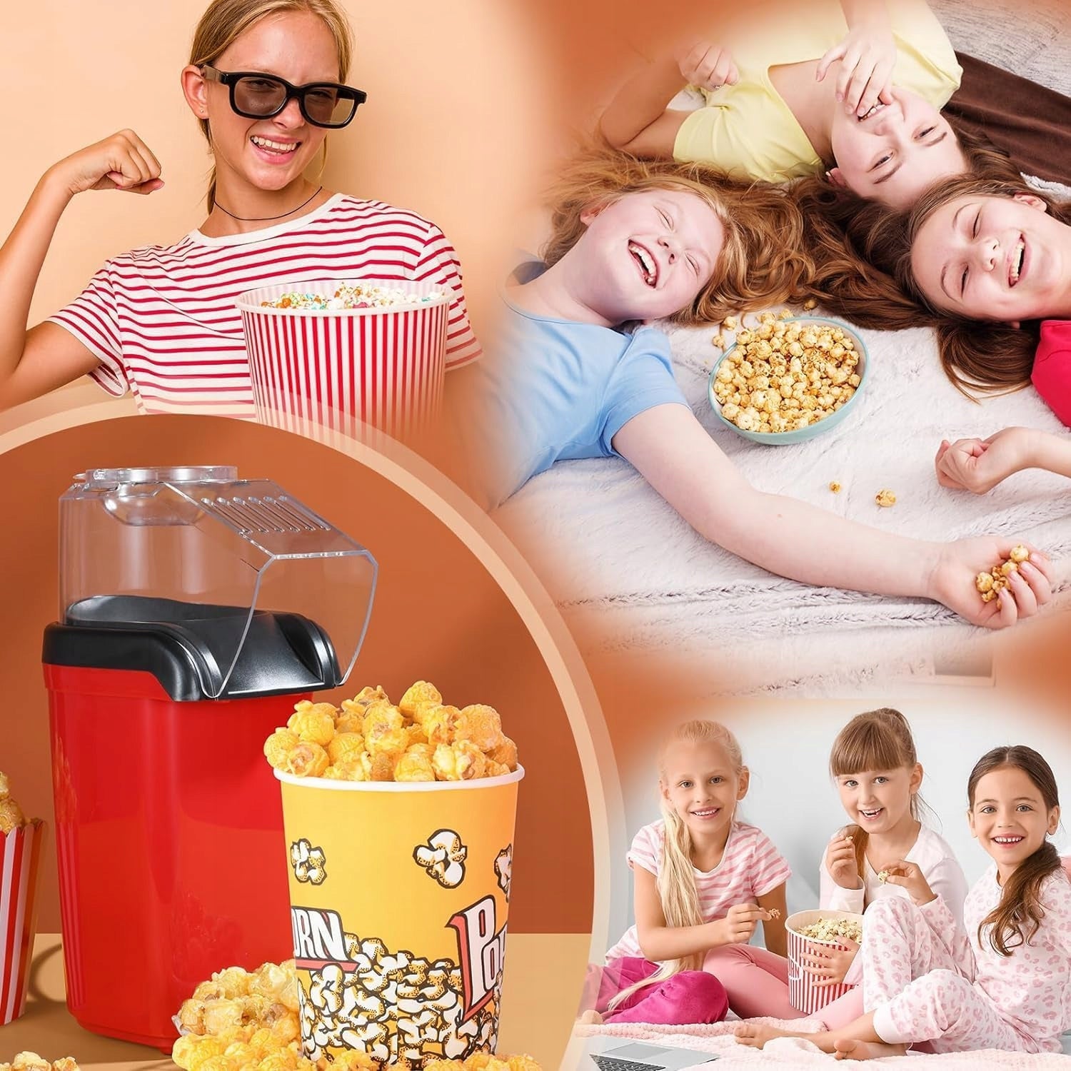 Popcorn Machine Fat Free, Electric Popcorn Machine Packaging status original