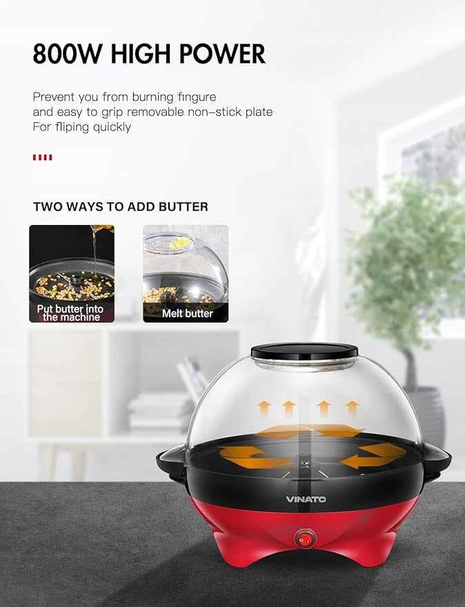 Popcorn machine Kesser 800W 5L with cover home cinema hit Manufacturer code 4255598327909