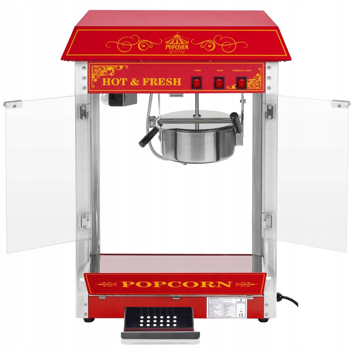 Popcorn machine Royal Catering RCPS-16.3 red 1500 W / 10010546 Brand Royal Catering