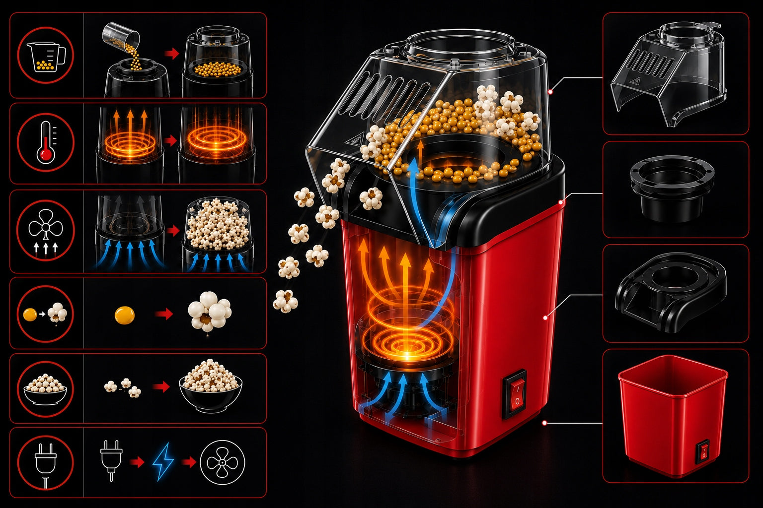 Popcorn machine popcorn machine corn MPM MMP-02 1200 W Packaging status original
