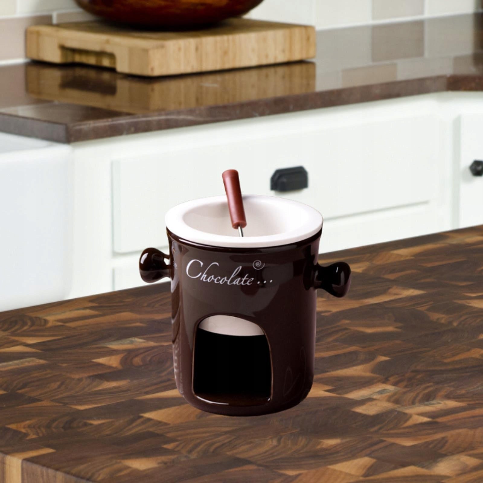 Porcelain Chocolate Fondue Chocolate Fondue Mug Butter Heater Food brown
