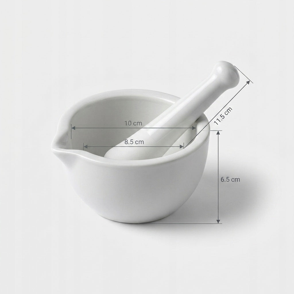 Porcelain MORTAR with pestle 10cm multifunctional white for spice herbs Packaging status original