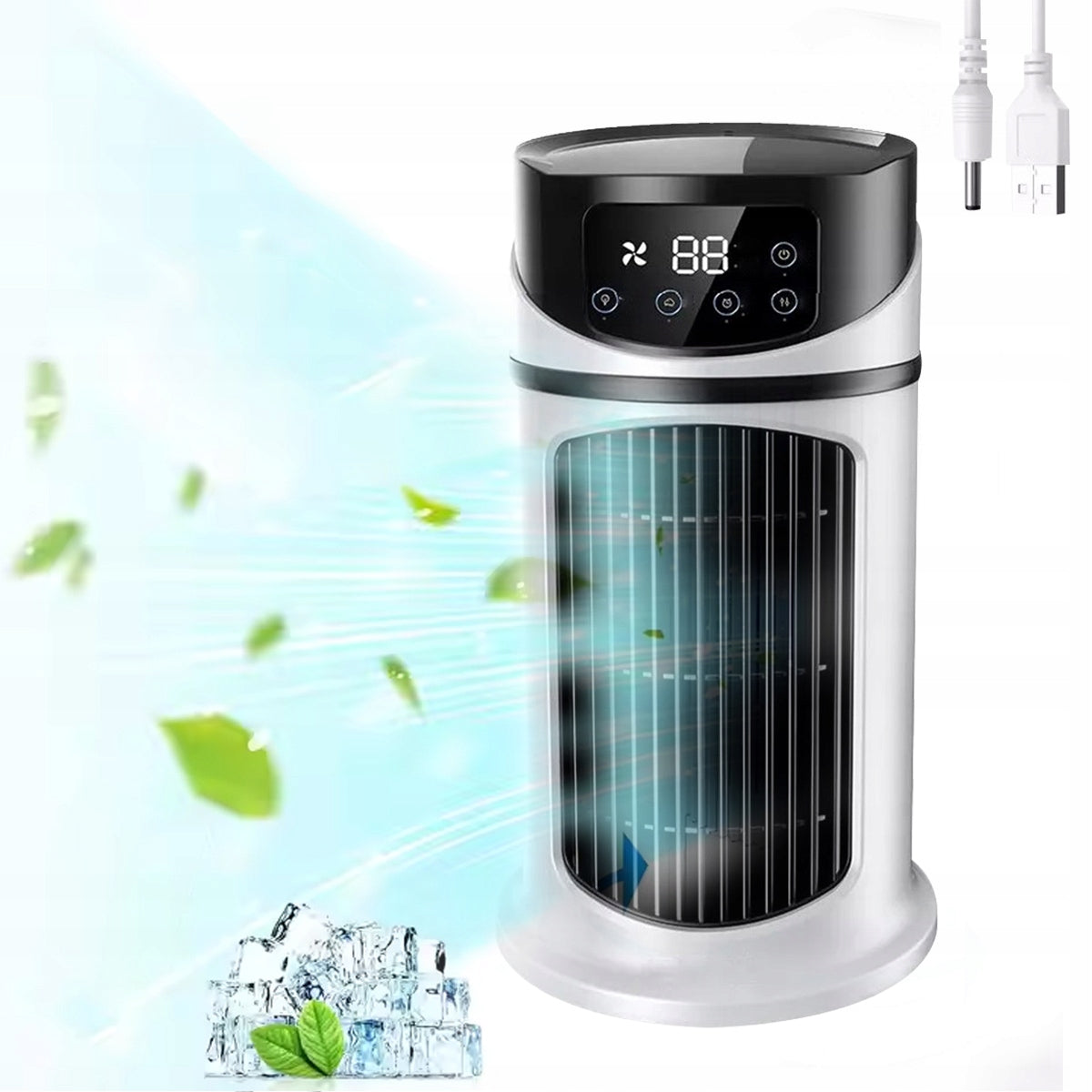 Portable AIR CONDITIONER Fan WATER HUMIDIFIER Adjustable USB Angle