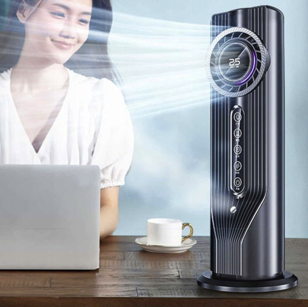 Portable Air Conditioner, 6 Speeds Personal Cooling Fan 3 in 1 Cool Dominant color black