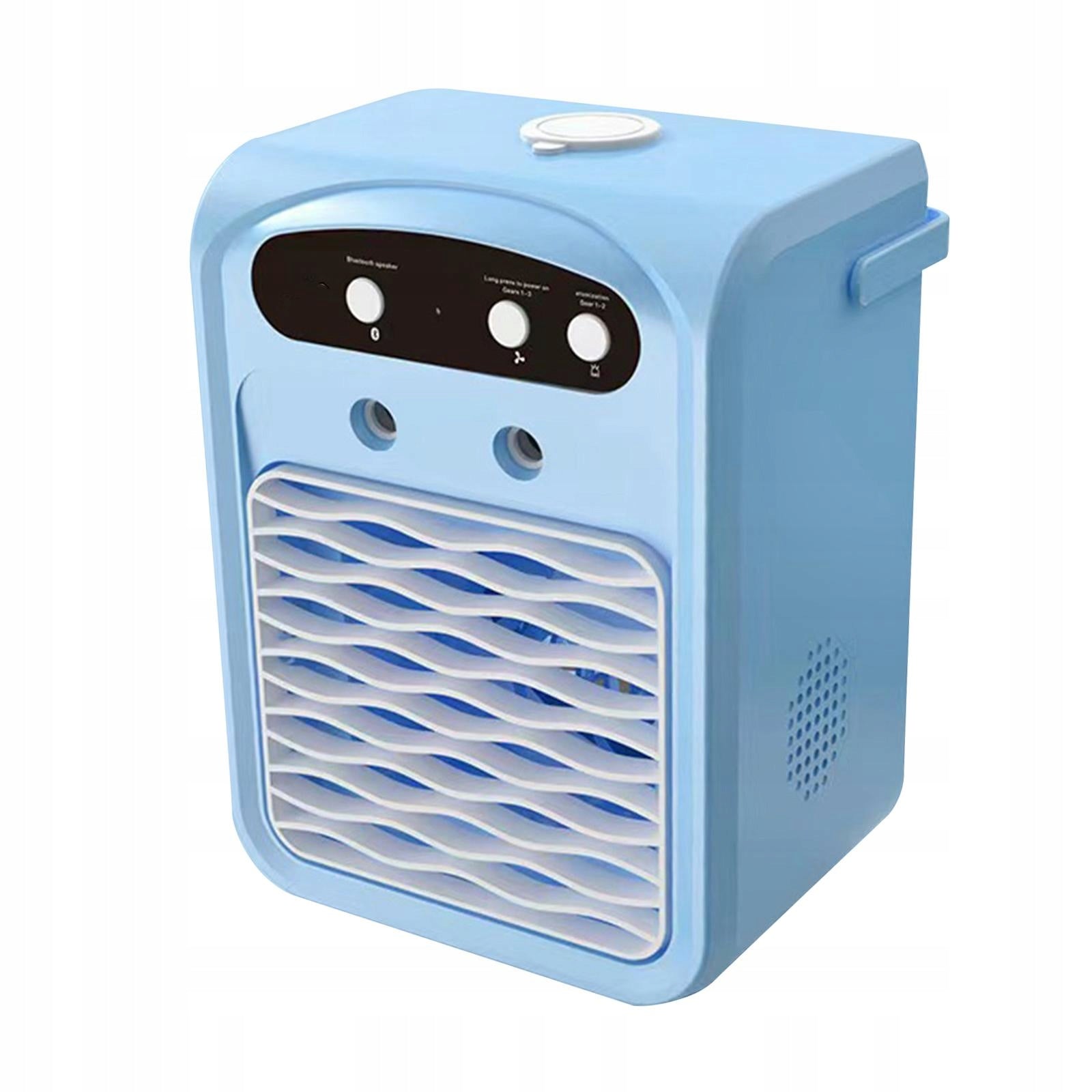 Portable Air Conditioner Efficient Misting Fan Noiseless Powerful Air Blue